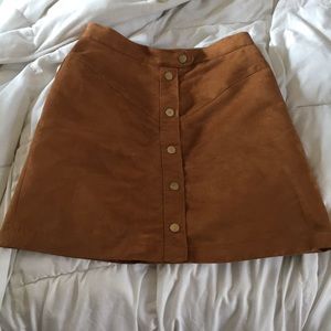 Suede mini skirt